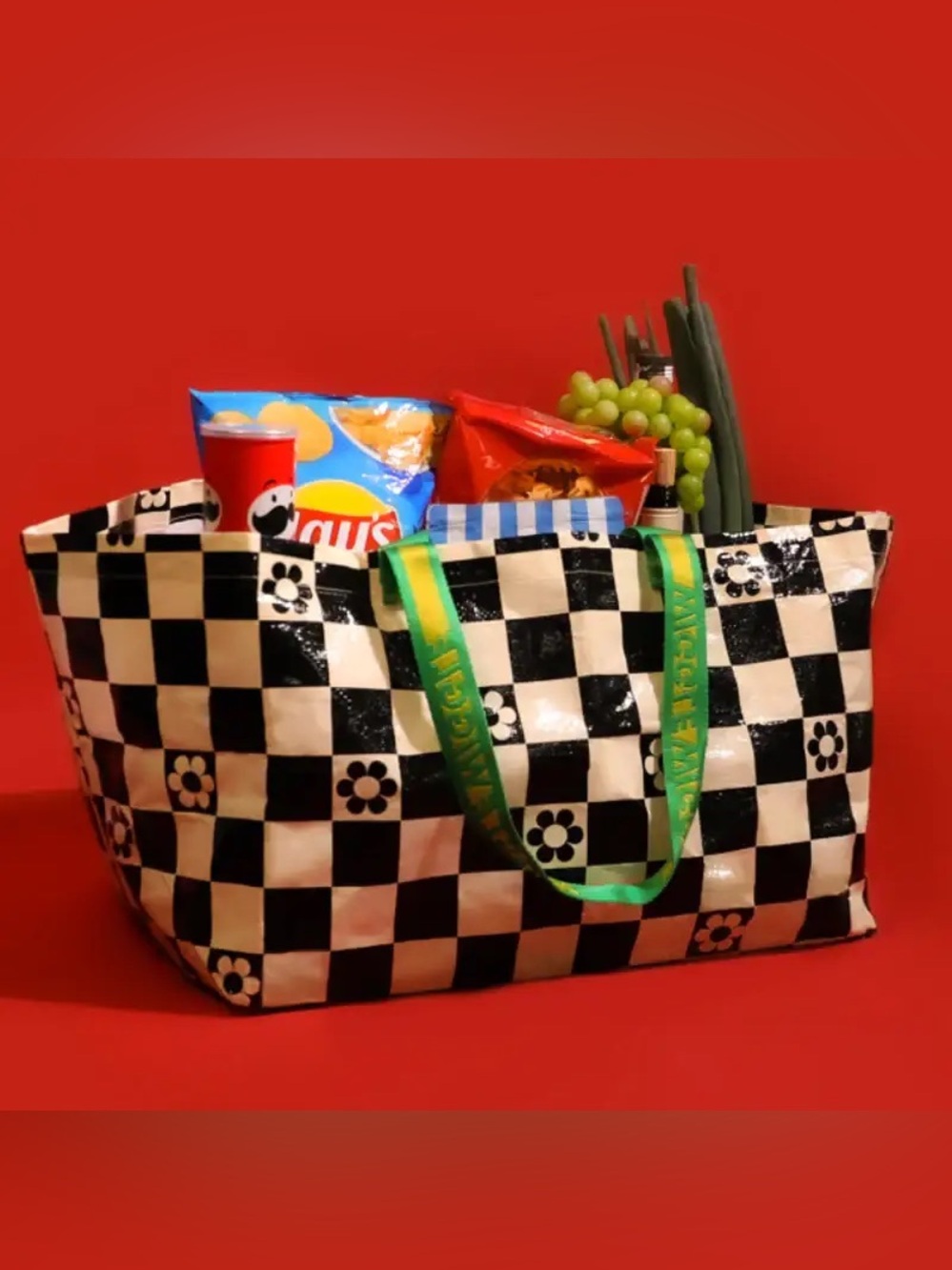 NWT WIGGLE WIGGLE TARPAULIN BAG CHECKERBOARD - Large
